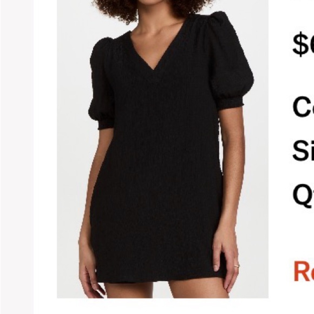 Black V-Neck Puff Sleeve Top